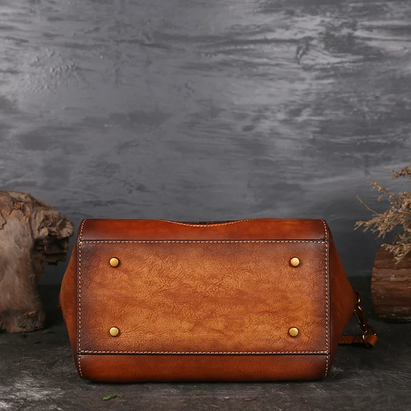 Vintage Genuine Leather Shoulder Handbag