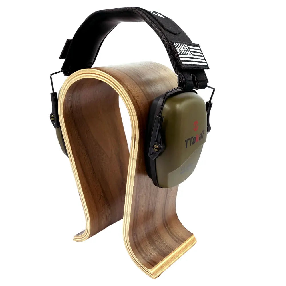U-Shaped Wooden Headphone Stand for Desk