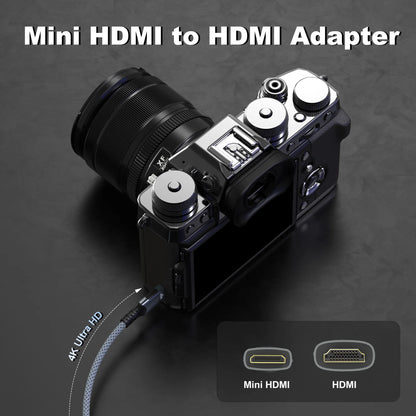 4K Mini HDMI to HDMI Braided Cable