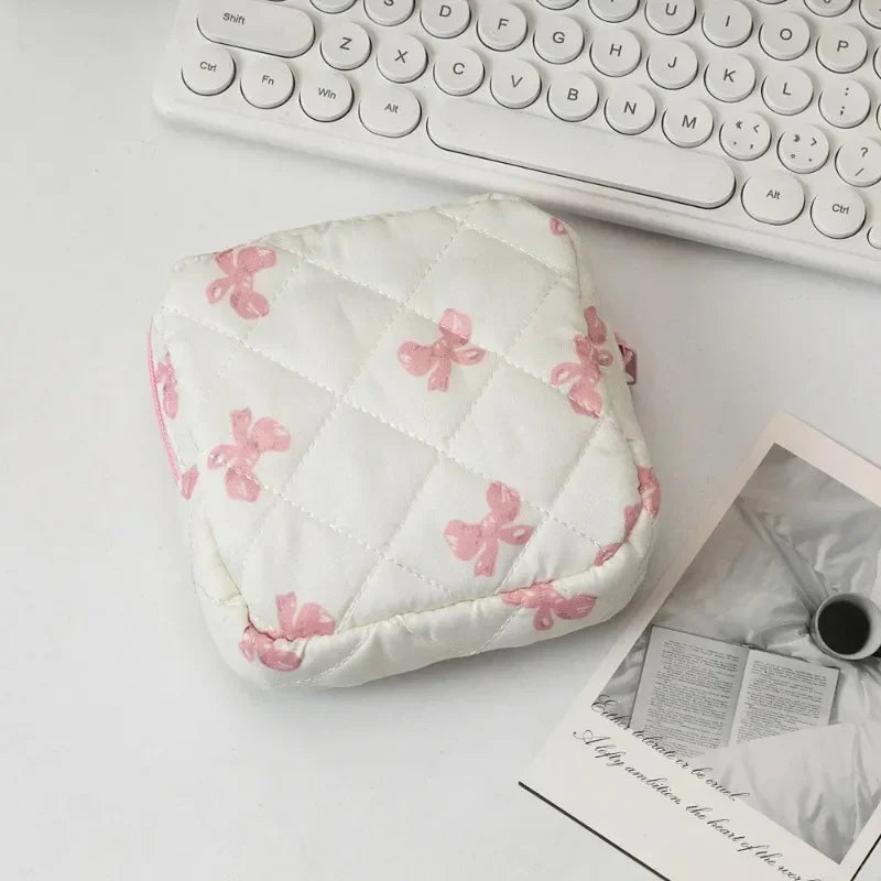 Heart Print Feminine Hygiene Storage Pouch
