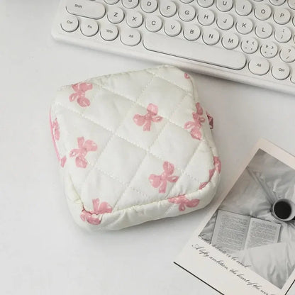 Heart Print Feminine Hygiene Storage Pouch