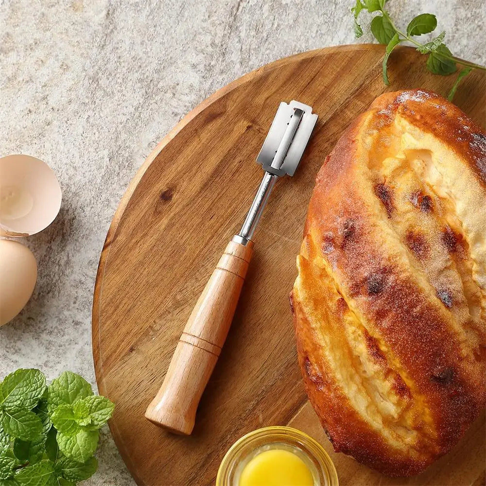 Bread Scoring Tool Set with Wooden Handle