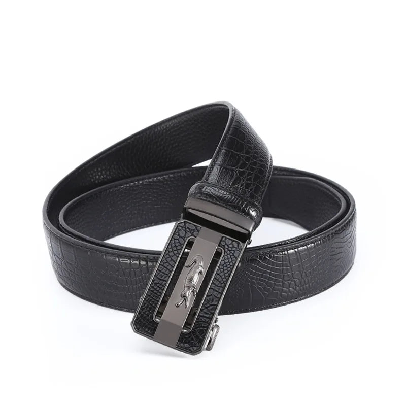 Men’s Crocodile Pattern Automatic Buckle Belt