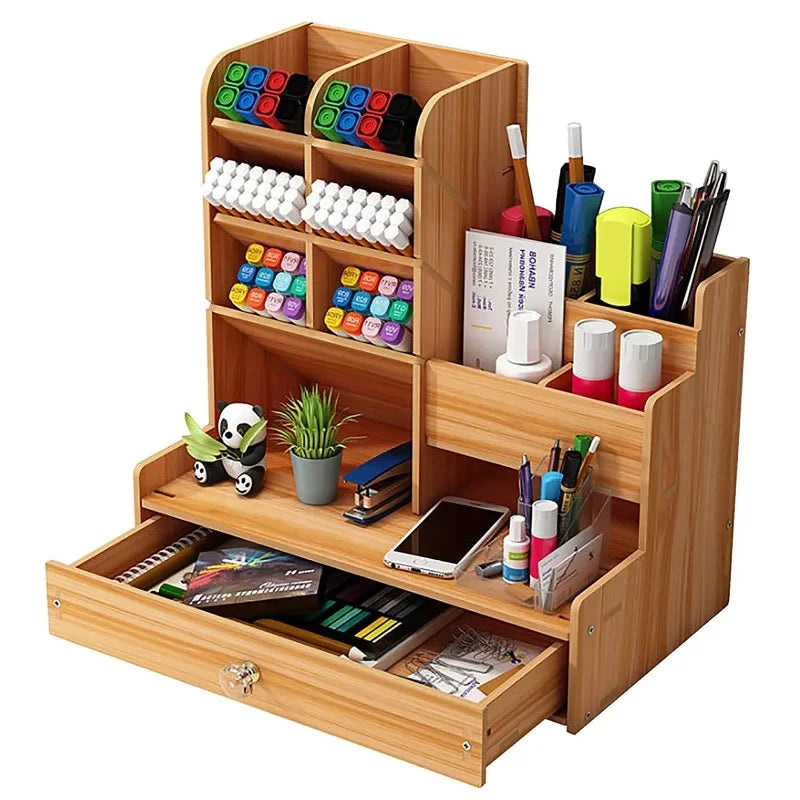 Wooden Desktop Storage Organizer