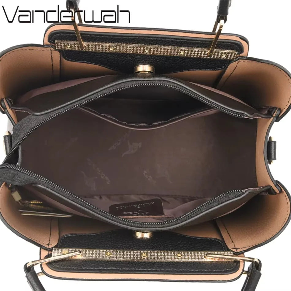 Large Capacity Women’s Leather Tote Handbag