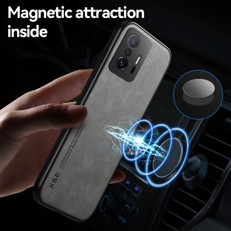 Magnetic PU Leather Case for Xiaomi Phones