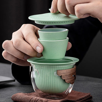 Portable Ceramic Travel Kung Fu Tea Set