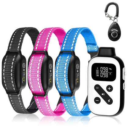 IPX7 Waterproof Remote Dog Training Collar with Auto Anti-Bark Mode