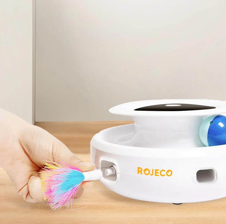 2-in-1 Automatic Cat Teaser & Rolling Ball Toy