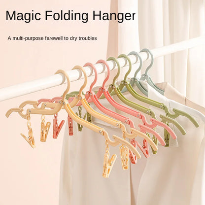 Portable Folding Travel Hanger with Sock Clips