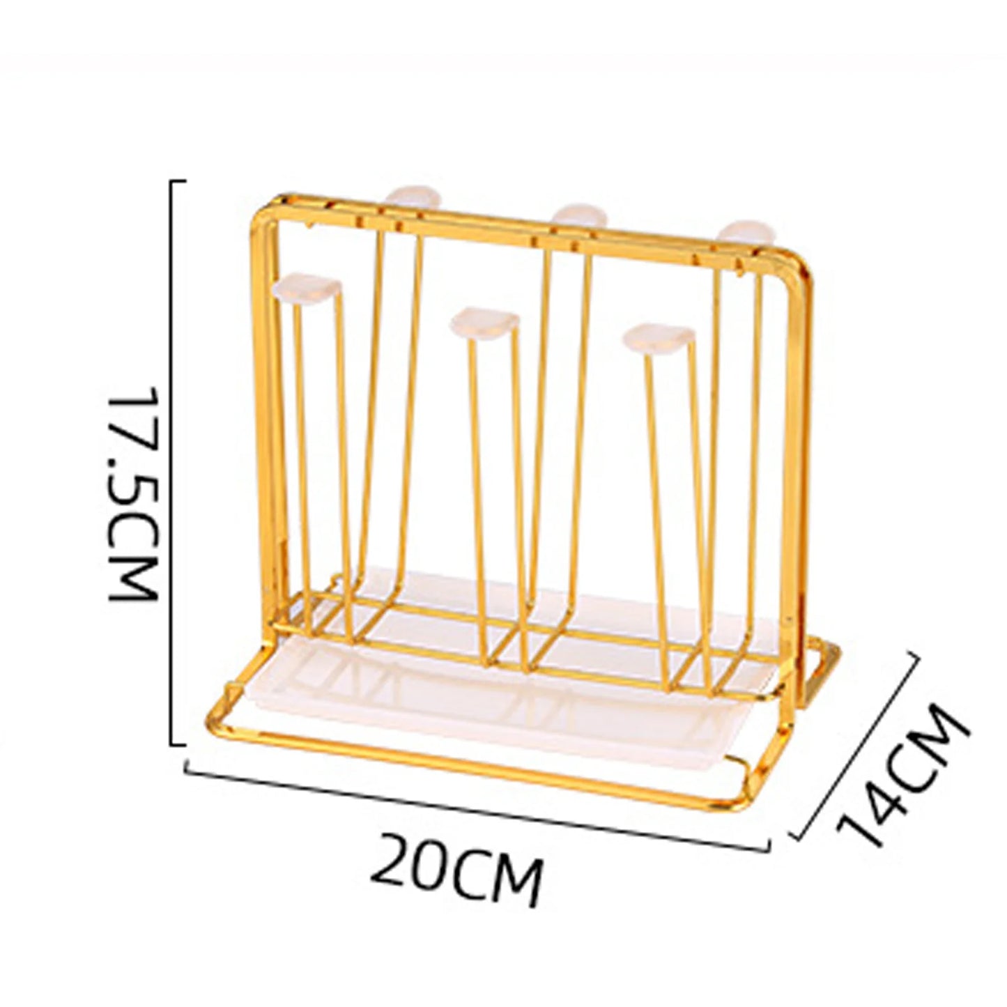 Metal Cup Drying & Drain Rack with Tray