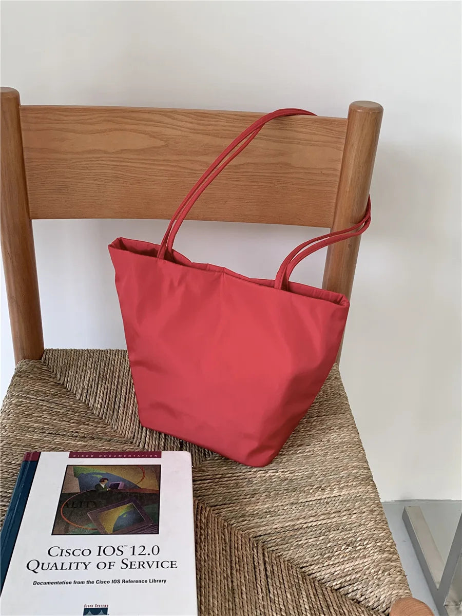 Women’s Soft Nylon Bucket Tote Bag