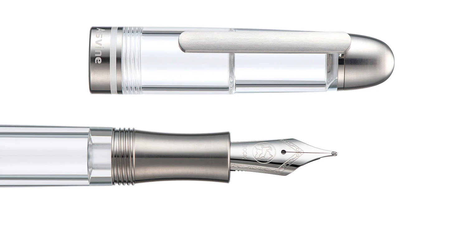 Premium Piston Fill Fountain Pen – Titanium & Acrylic