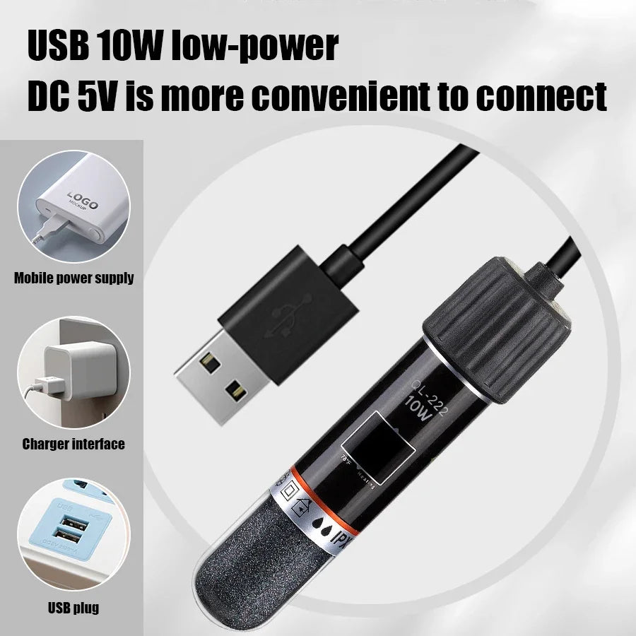 USB Mini Aquarium Heater 10W 26°C Constant Temperature