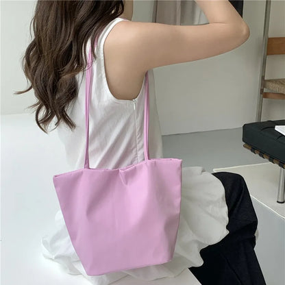 Women’s Soft Nylon Bucket Tote Bag