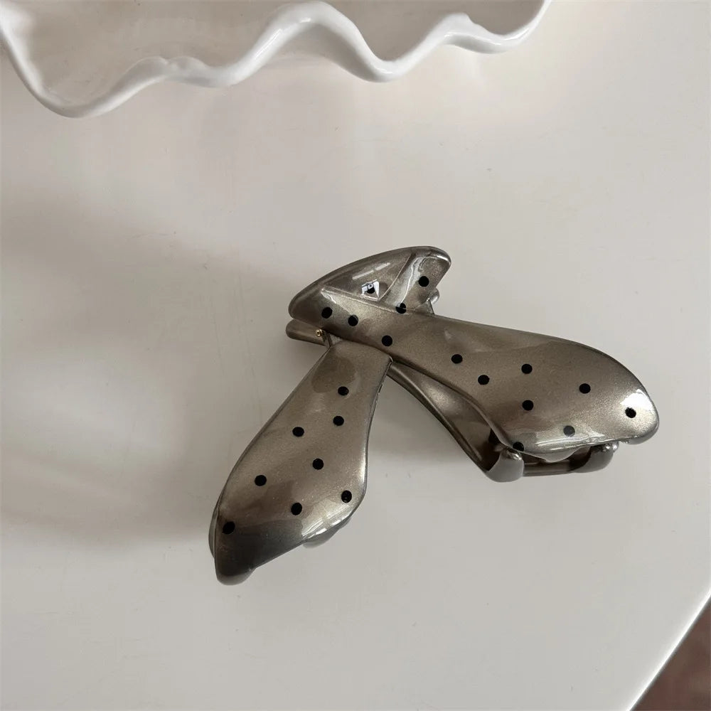 Large Black Wave Dot Hair Claw Clip