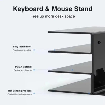 3-Tier Acrylic Keyboard Stand with Mouse Holder