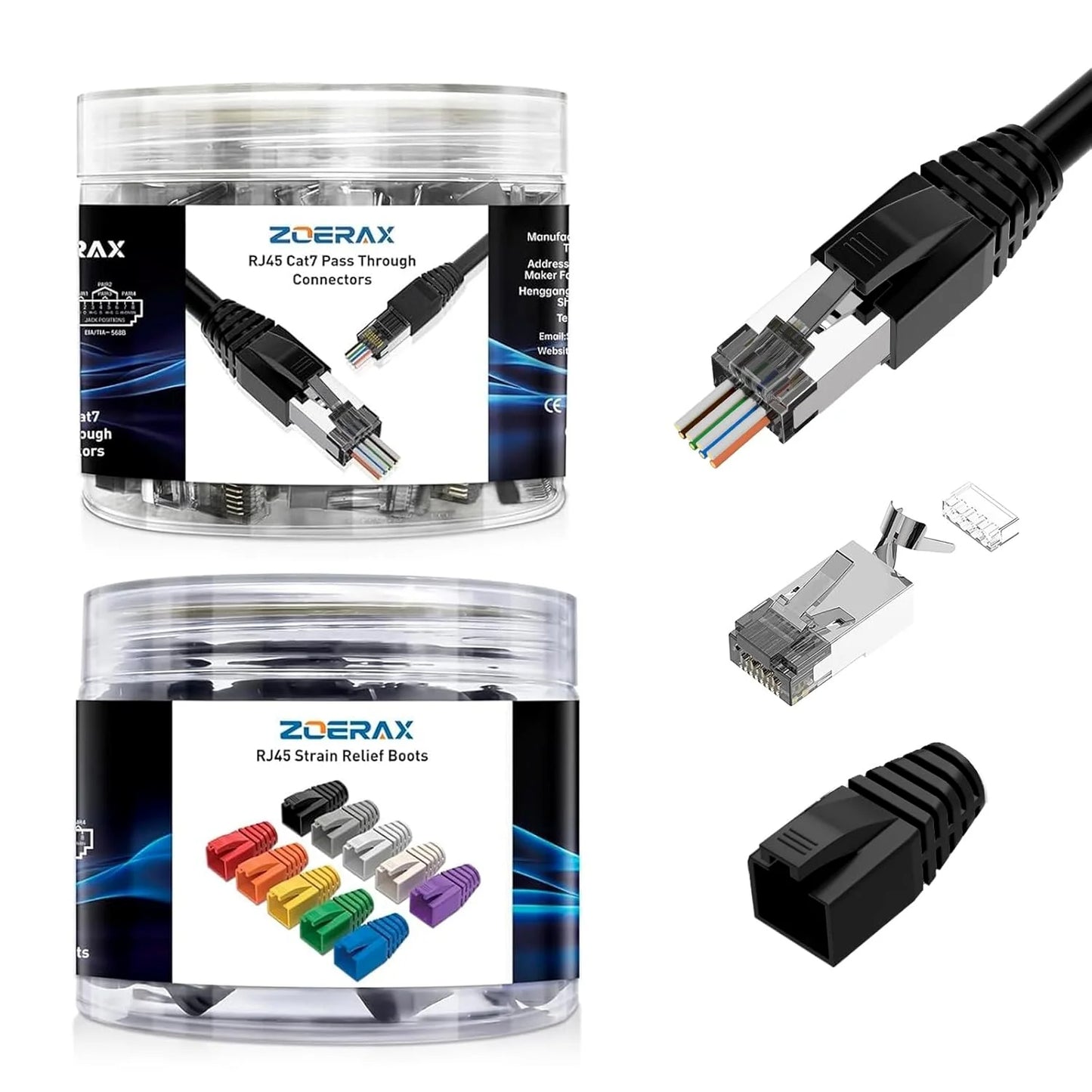 RJ45 Cat7 & Cat6A Shielded 8P8C Modular Plug Connectors
