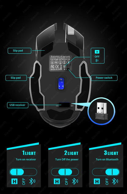 Dual-Mode Wireless RGB Computer Mouse