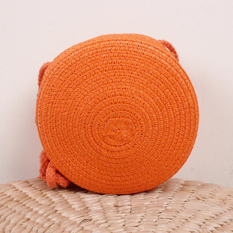 Round Straw Crossbody Bag