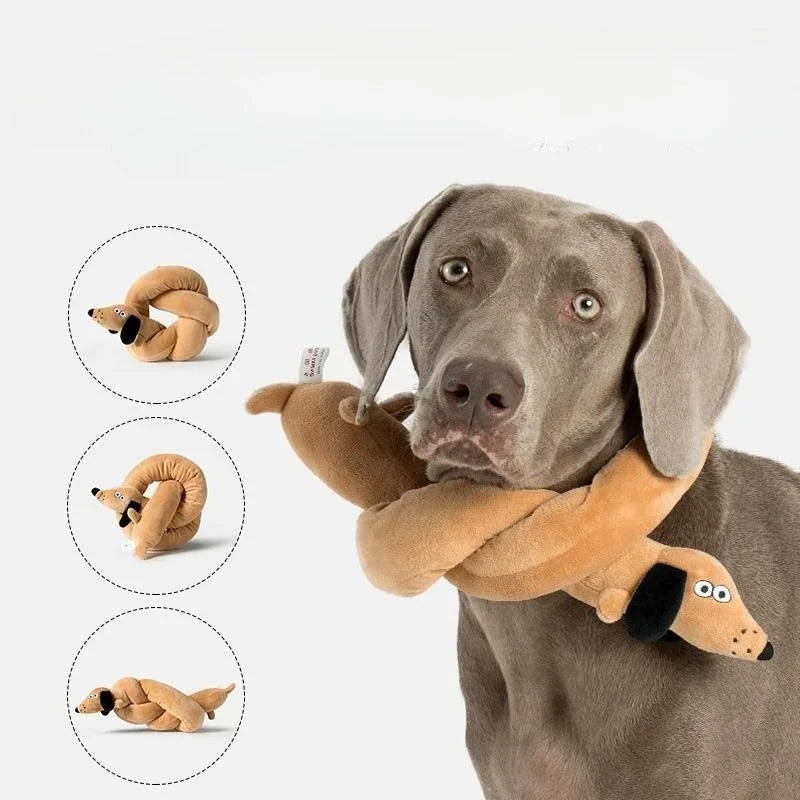 Squeaky Long Dachshund Plush Dog Toy