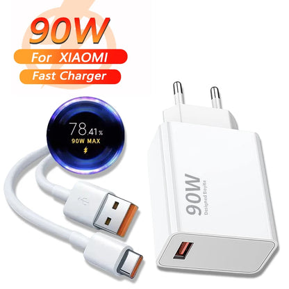 90W USB Fast Charger with Type-C Cable