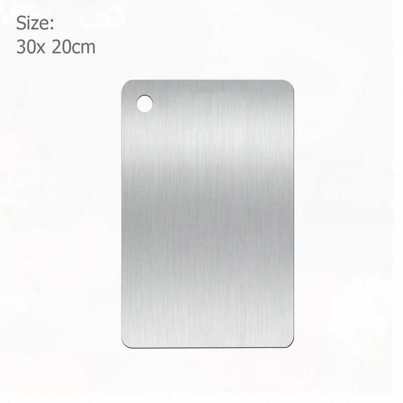 Double-Sided Stainless Steel Chopping Board for Kitchen & Dough Preparation
