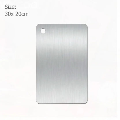 Double-Sided Stainless Steel Chopping Board for Kitchen & Dough Preparation