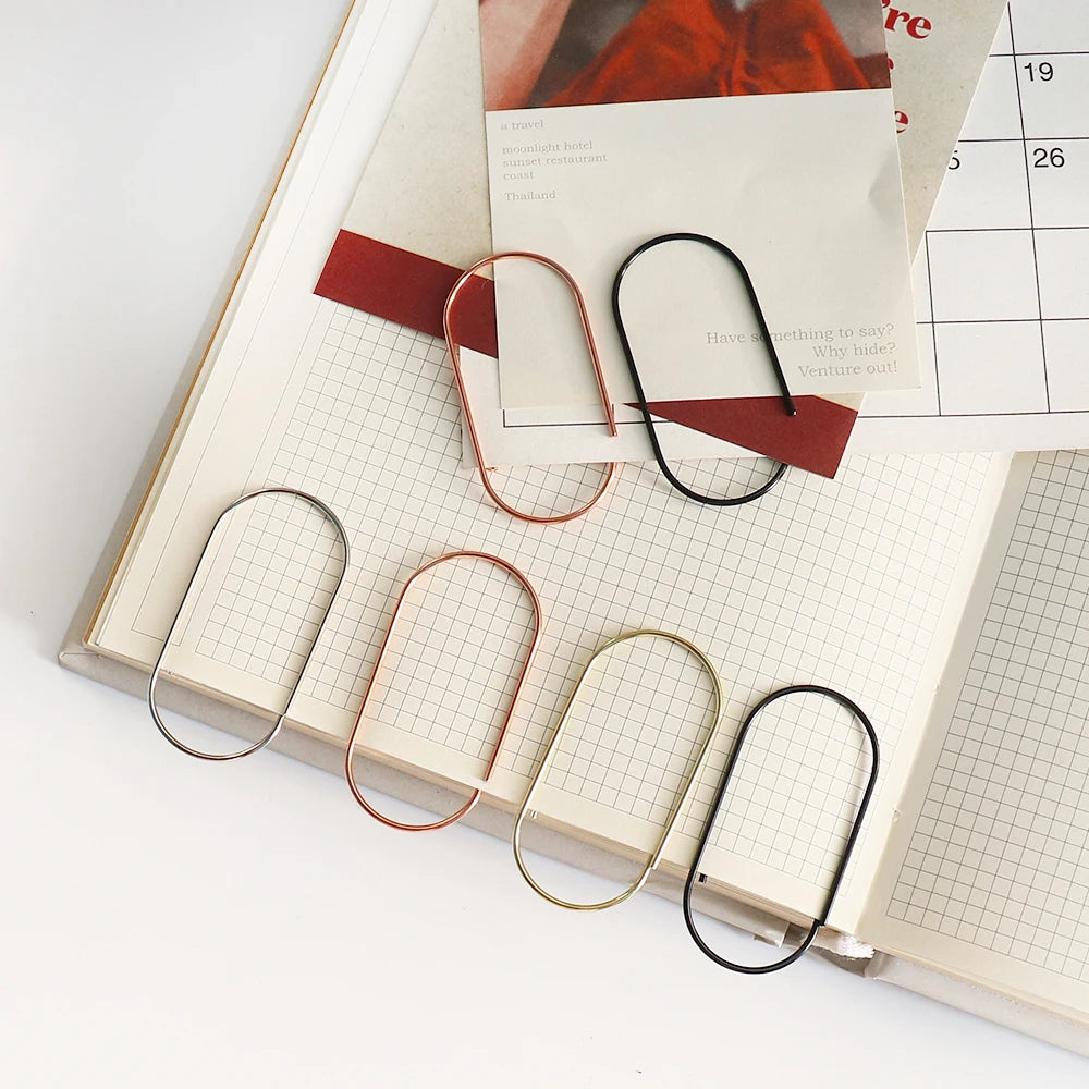 Decorative Oval Metal Paper Clips for Office, School & Planners