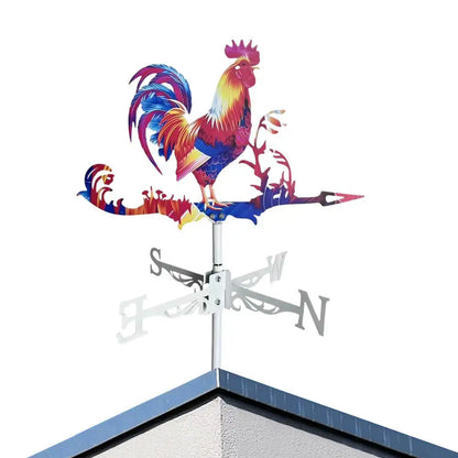 Retro Metal Rooster Weather Vane for Roof & Garden