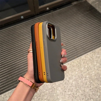 Luxury Matte Leather Phone Case For iPhone