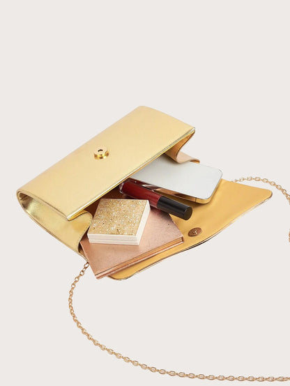 Elegant Metallic Evening Clutch Bag