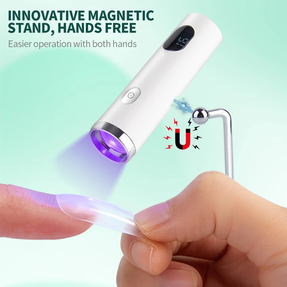 Mini Rechargeable UV Nail Lamp with Silicone Stamper