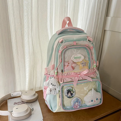 Large Capacity Girls School Backpack Set