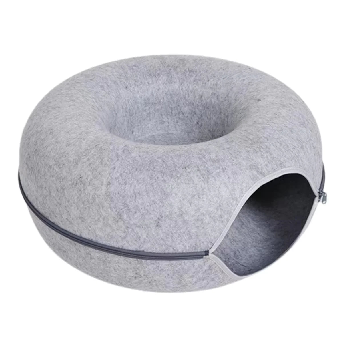 Interactive Round Cat Tunnel Bed with Scratcher