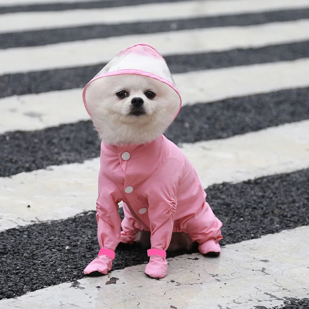 Full Body Dog Raincoat – Waterproof Hooded Pet Rain Jacket