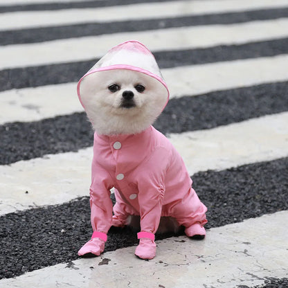 Full Body Dog Raincoat – Waterproof Hooded Pet Rain Jacket