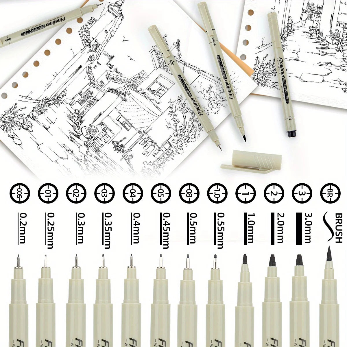 Waterproof Black Fineliner Drawing Pen