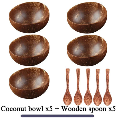 Handmade Natural Coconut Bowl Set