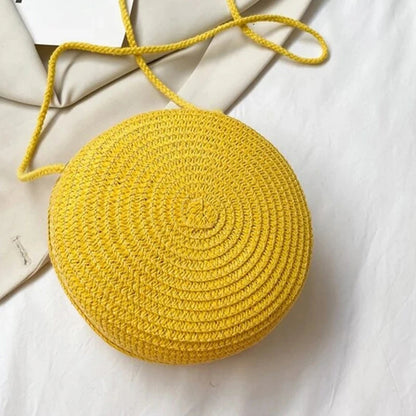 Round Straw Crossbody Bag