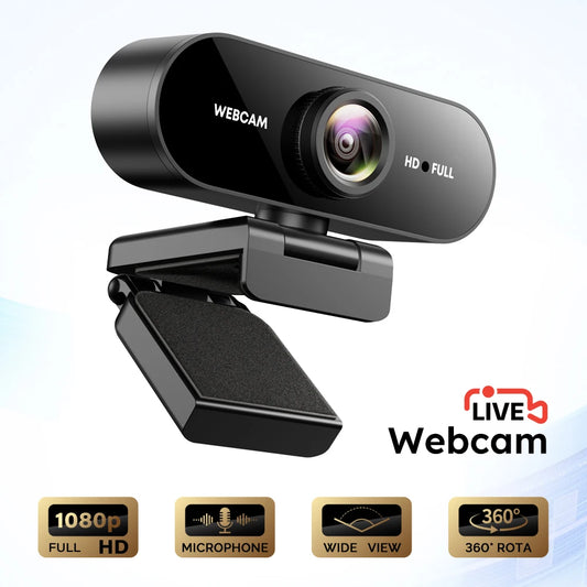 1080P FHD USB Webcam with Microphone for PC