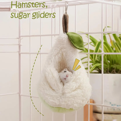 Pear-Shaped Plush Hamster Bed with Hook