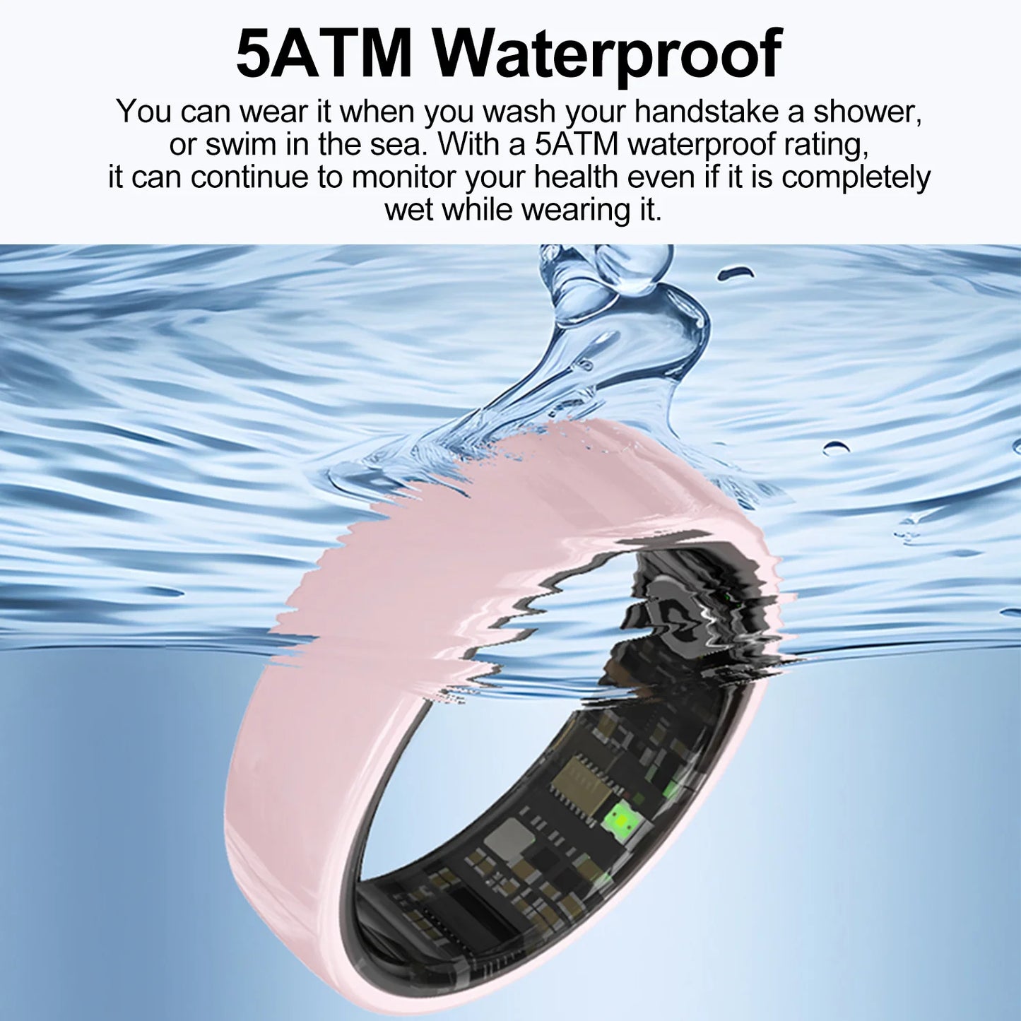 Smart Health Tracking Ring with Charging Case