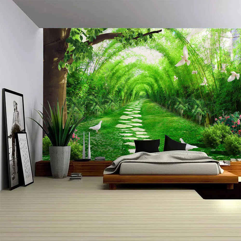 Bamboo Forest Landscape Wall Tapestry