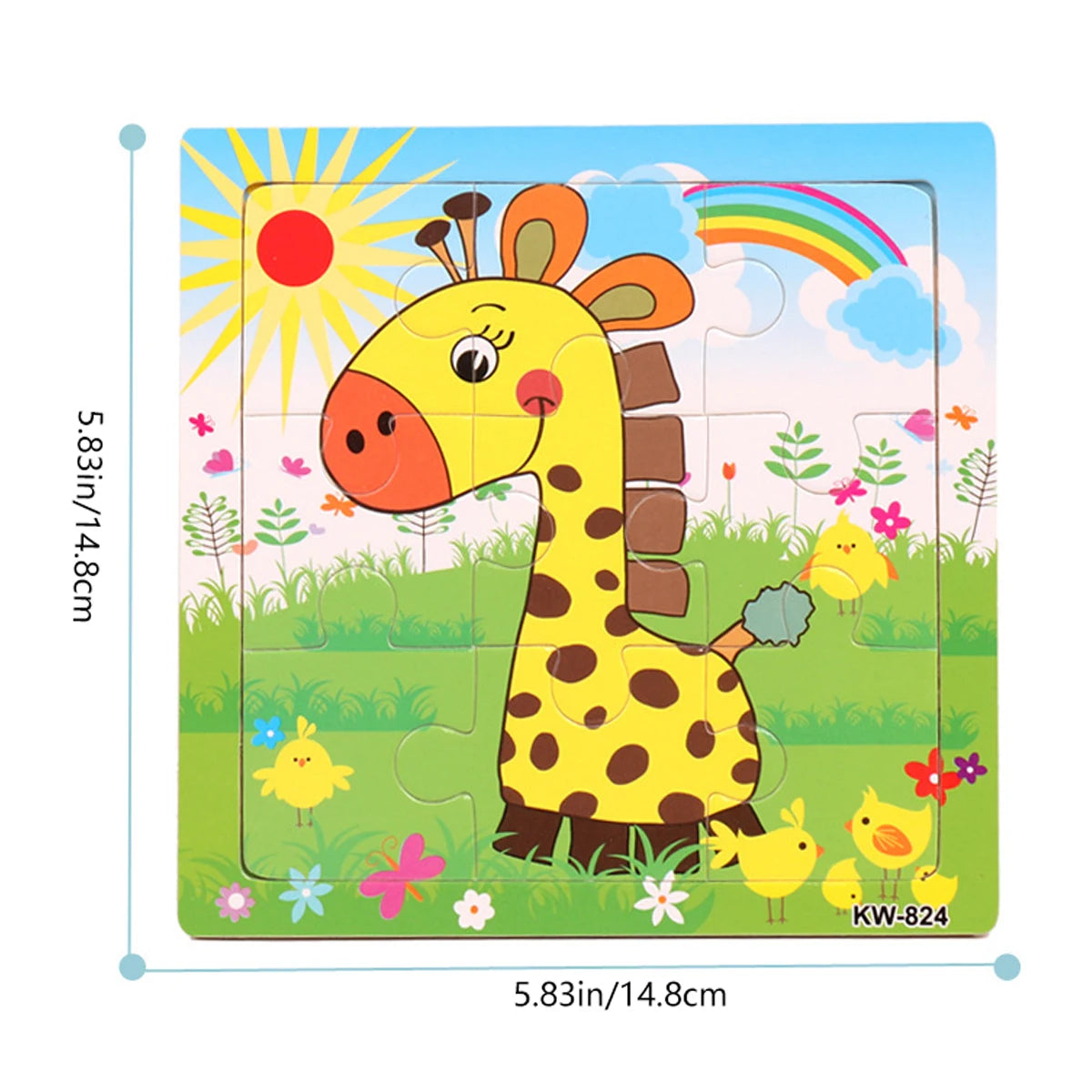 Wooden Animal Puzzle Set for Kids – 4 or 6 Pieces