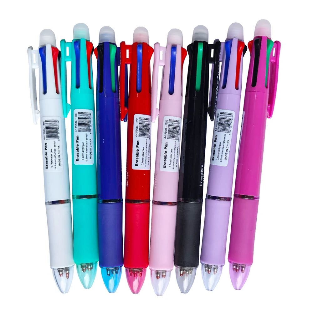5-in-1 Multicolor Erasable Gel Pen with Mechanical Pencil