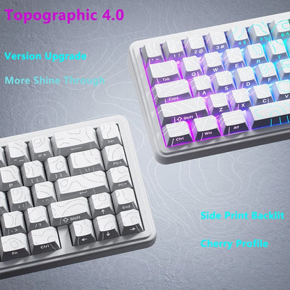 Topographic 4.0 Shine-Through PBT Keycap Set – 98 Keys