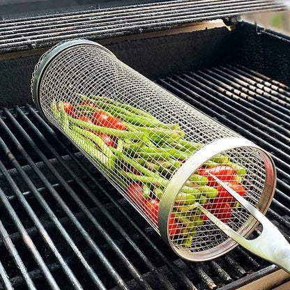 Stainless Steel Rolling BBQ Basket