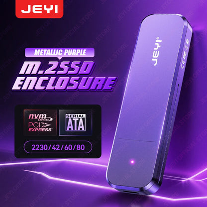 JEYI USB-C M.2 SSD Enclosure with NVMe/SATA Dual Protocol, UASP, TRIM & S.M.A.R.T Support