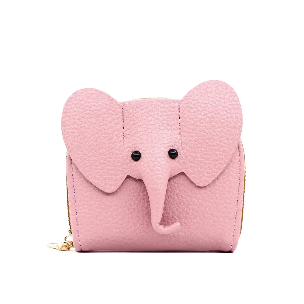 Cute Elephant Women’s Zip Card Wallet